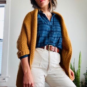 Mustard crochet shrug cardigan